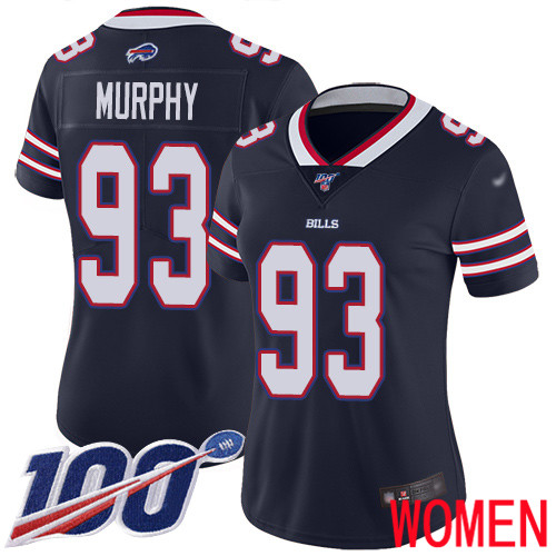 Women Buffalo Bills #93 Trent Murphy Limited Navy Blue Inverted Legend 100th Season NFL Jersey